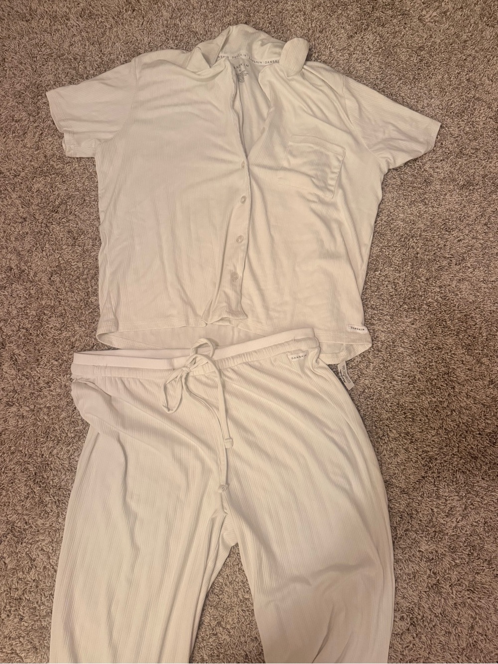 Danskin light green Ribbed Two-Piece Loungewear Set